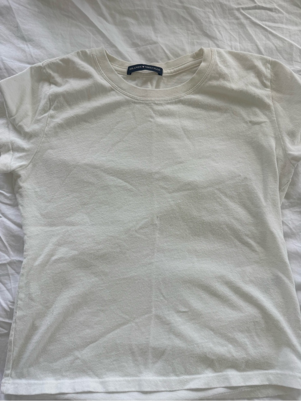 Brandy Melville White Short Sleeve Crewneck Tee